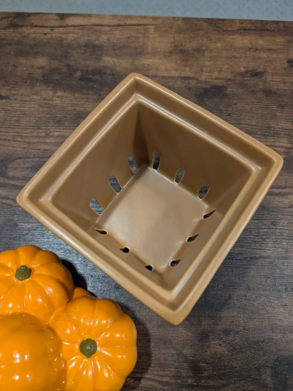 Homeworx By Harry Slatkin Farmstand Pumpkin Ceramic Basket Candle Holder